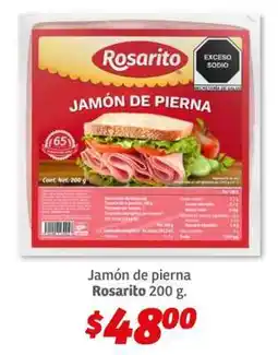 Soriana Híper Jamón de pierna Rosarito 200 g oferta