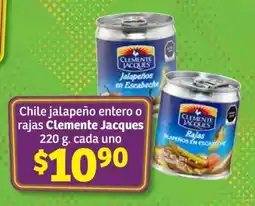 Soriana Súper Chile jalapeño entero o rajas Clemente Jacques oferta