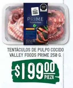 Soriana Súper Tentáculos de pulpo cocido, Valley Foods Prime 250 g oferta