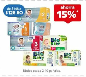 Farmacia San Pablo Bbtips pañal etapa 1 c/40pz oferta