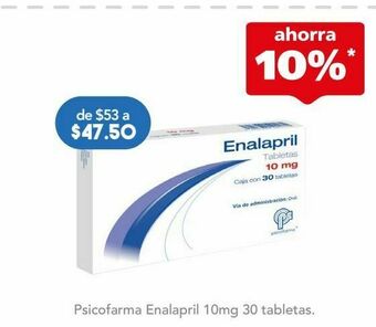 Enalapril tab 10mg c/30 psicofarma