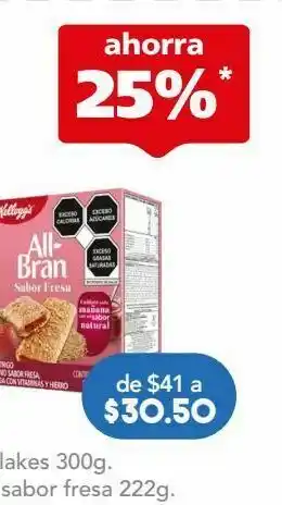 Farmacia San Pablo All bran  barra de trigo  fresa c/222gr oferta