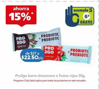 Farmacia San Pablo Pro2go barra chocococo bar c/30gr oferta