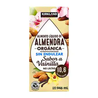 Kirkland Signature Bebida de Almendra Orgánica Sabor Vainilla sin Endulzar 6 pzas de 946 ml