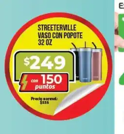 Soriana Híper Streeterville Vaso con Popote 32 oz oferta