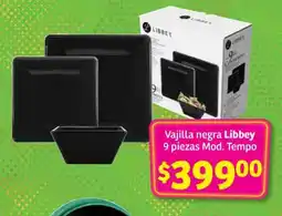 Soriana Híper Vajilla negra Libbey oferta