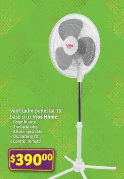 Soriana Híper Ventilador pedestal 16 base cruz Vios Home oferta