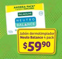 Soriana Híper Jabón dermolimpiador Neuto Balance 4 pack oferta