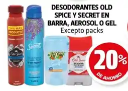 Farmacias Guadalajara Desodorantes old spice y secret en barra, aerosol o gel oferta