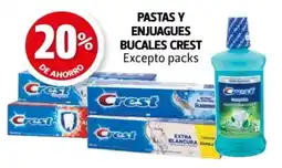 Pastas y enjuagues bucales crest Excepto packs