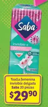Soriana Híper Saba - toalla femenina invisible delgada oferta