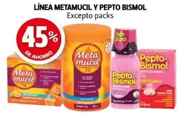 Farmacias Guadalajara Línea metamucil y pepto bismol excepto packs oferta