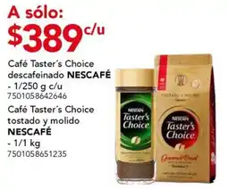 City Club Café Taster's Choice descafeinado / tostado y molido NESCAFÉ oferta