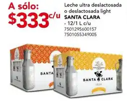 Leche ultra deslactosada o deslactosada light SANTA CLARA