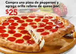 City Club Compra una pizza de pepperoni y agrega orilla rellena de queso oferta