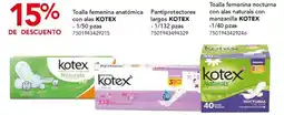 City Club Toalla femenina anatómica con alas, Pantiprotectores largos, Toalla femenina nocturna con alas naturals con manzanilla KOTEX oferta