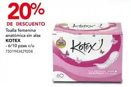City Club Toalla femenina anatómica sin alas KOTEX oferta