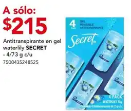 City Club Antitranspirante en gel waterlily SECRET oferta