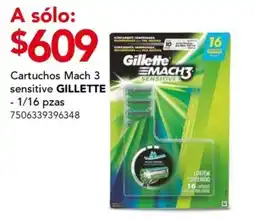 City Club Cartuchos Mach 3 sensitive GILLETTE oferta