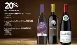 City Club Vino tinto LINDEMAN'S Bin 50 Shiraz / Vino tinto Emilio Moro FINCA RESALSO / Vino tinto Louis Latour BEAUJOLAIS oferta