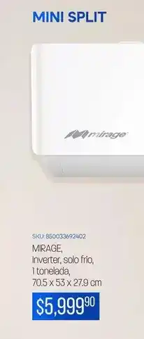 DelSol Mirage - inverter, sold frio, 1 tonelda oferta
