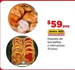 Bodega Aurrerá Paquete de bocadillos o mini pizzas 10 pzas oferta