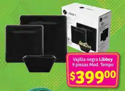 Soriana Híper Vajilla negra Libbey oferta