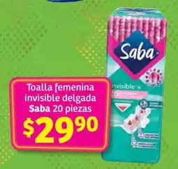 Soriana Híper Toalla femenina invisible delgada Saba oferta