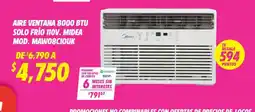 Soriana Híper Aire Ventana 8000 BTU Solo Frío 110V Midea Mod. MAW08CIOUK oferta