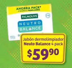 Soriana Súper Jabón dermolimpiador Neuto Balance 4 pack oferta
