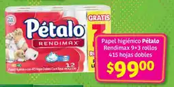 Soriana Súper Papel higiénico Pétalo rendimax 9+3 rollos oferta