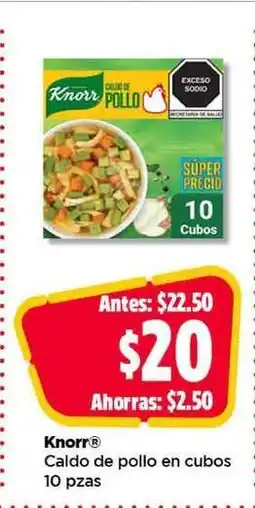Bodega Aurrerá Knorr Caldo de pollo en cubos 10 pzas oferta