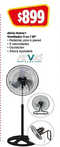 Bodega Aurrerá Atvio Home Ventilador 3 en 1 18” oferta