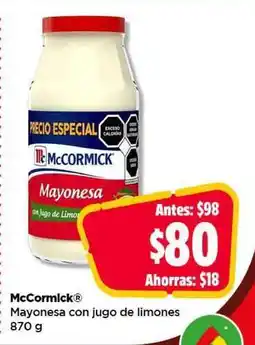 Bodega Aurrerá McCormick Mayonesa con jugo de limones oferta