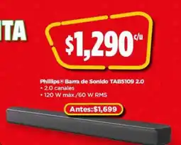 Bodega Aurrerá Phillips Barra de Sonido TAB5109 2.0 oferta