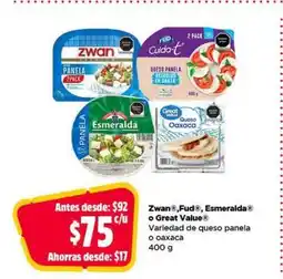 Bodega Aurrerá Zwan , Fud , Esmeralda o Great Value oferta
