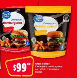 Bodega Aurrerá Great Value Carne para hamburguesa oferta