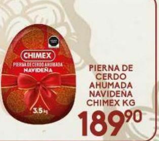 Alsuper Pierna de cerdo ahumada navideña chimex kg oferta