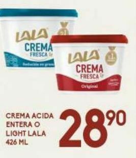 Alsuper Crema acida entera o light lala oferta