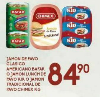 Alsuper Jamón de pavo bafar oferta