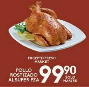 Alsuper Pollo rostizado alsuper pza oferta