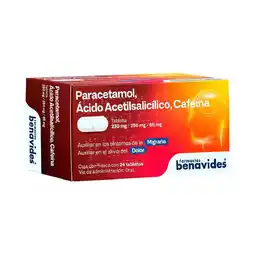 Farmacias Benavides 250 mg/250 mg/65 mg Paracetamol, Ácido Acetilsalicílico, Cafeína oferta