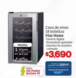 Soriana Híper Cava de vinos 18 botellas VIOS HOME oferta