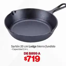 Soriana Híper Sartén 20 cm Lodge hierro fundido oferta