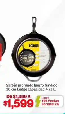 Soriana Híper Sartén profundo hierro fundido 30 cm. Lodge oferta