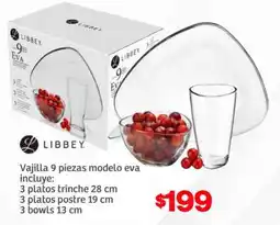 Soriana Híper Vajilla 9 piezas modelo Eva oferta