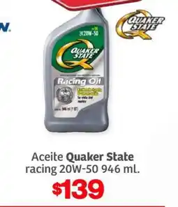 Soriana Híper Aceite Quaker State racing 20W-50 946 mL oferta