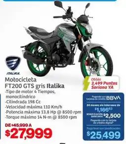 Soriana Híper Motocicleta FT200 GTS gris Italika oferta