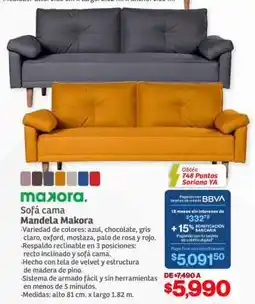 Soriana Híper Sofá cama Mandela Makora oferta