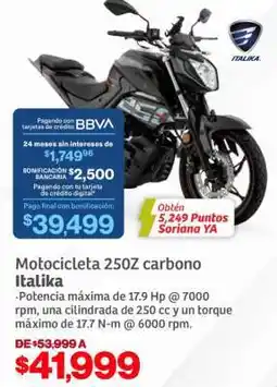 Soriana Híper Motocicleta 250Z carbono Italika oferta